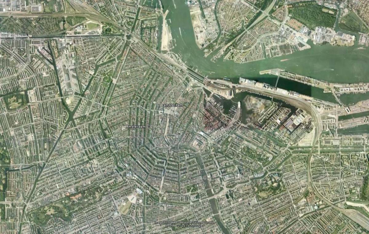 la carte de Amsterdam satellite 
