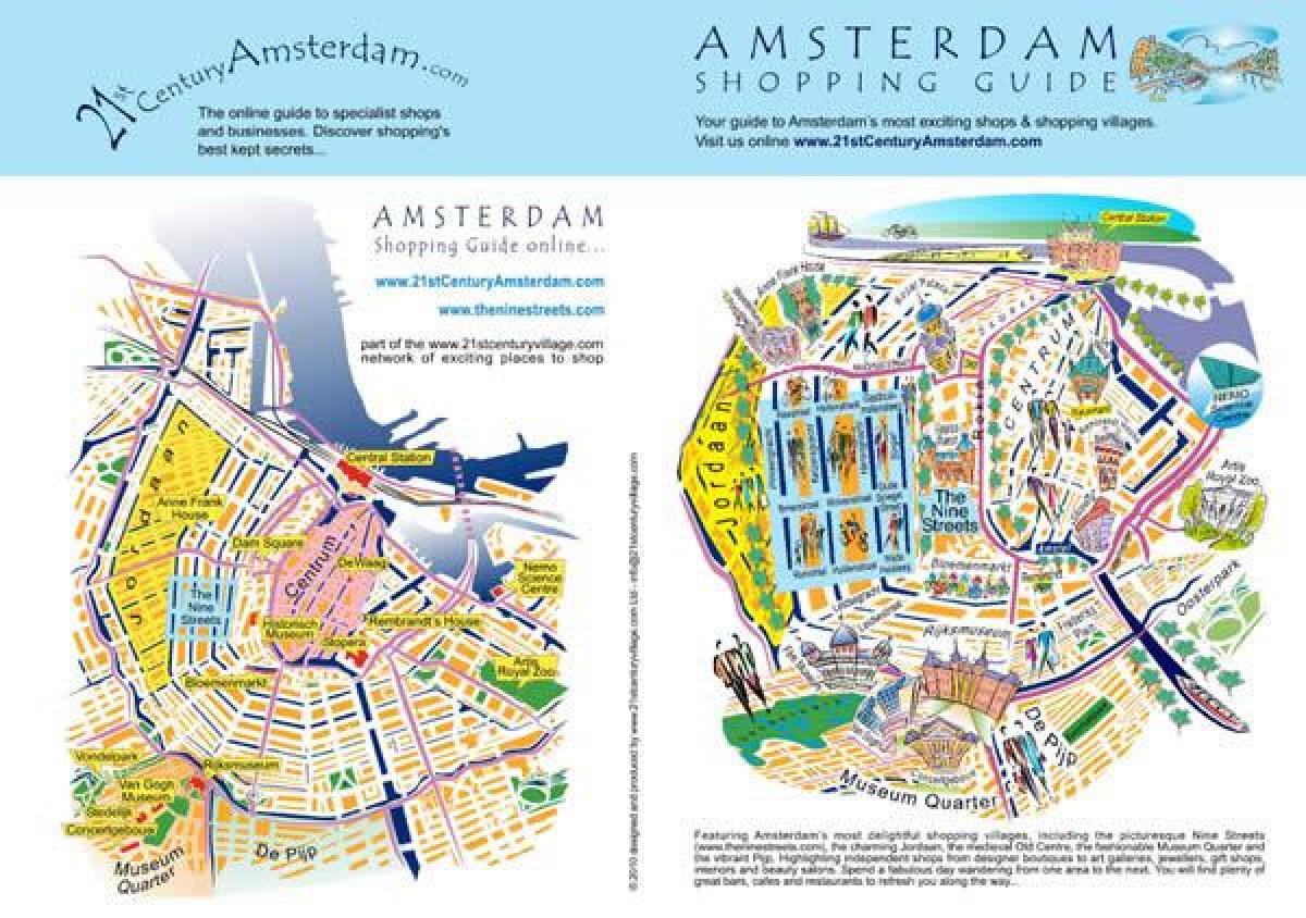 Amsterdam, la rue commerçante la carte