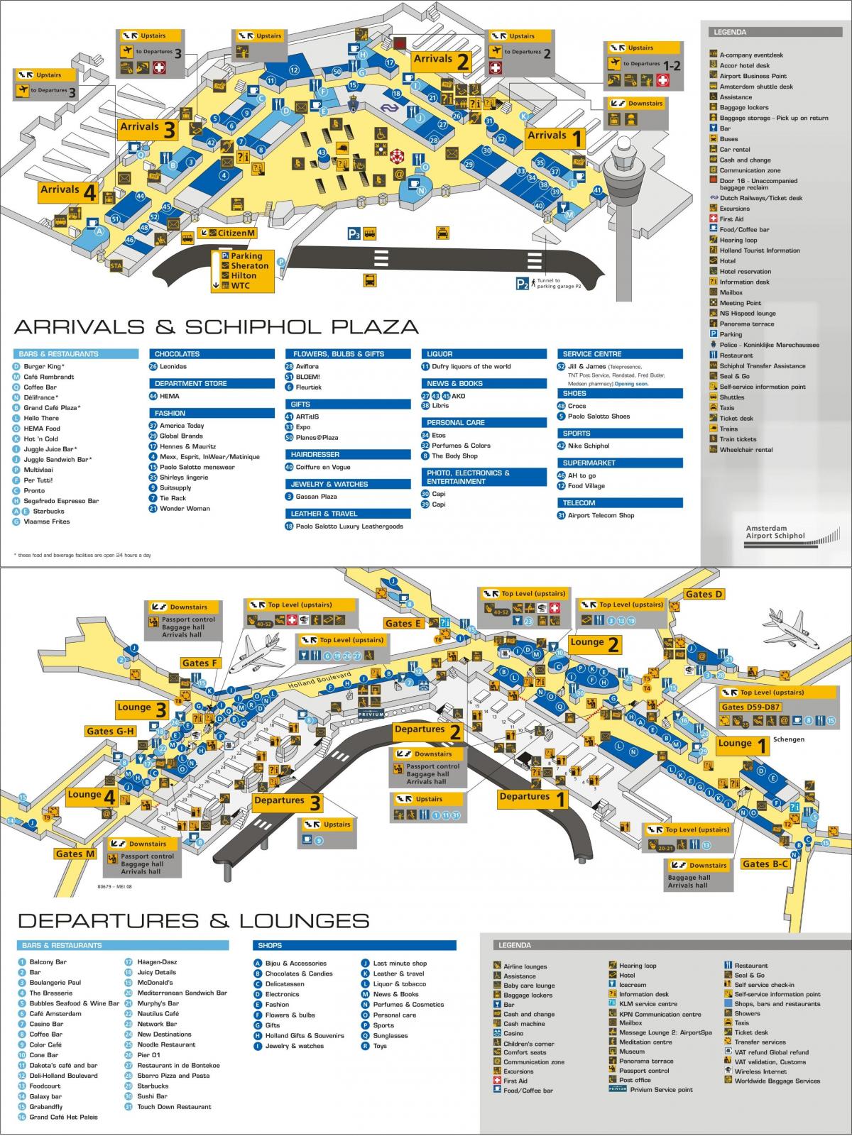 ams-schiphol airport carte