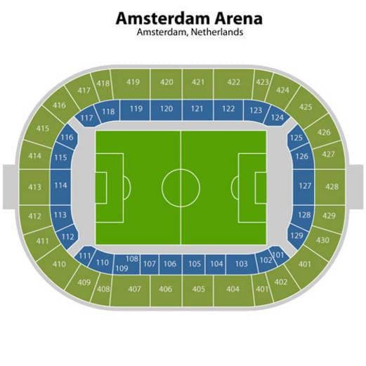 la carte de Amsterdam arena siège