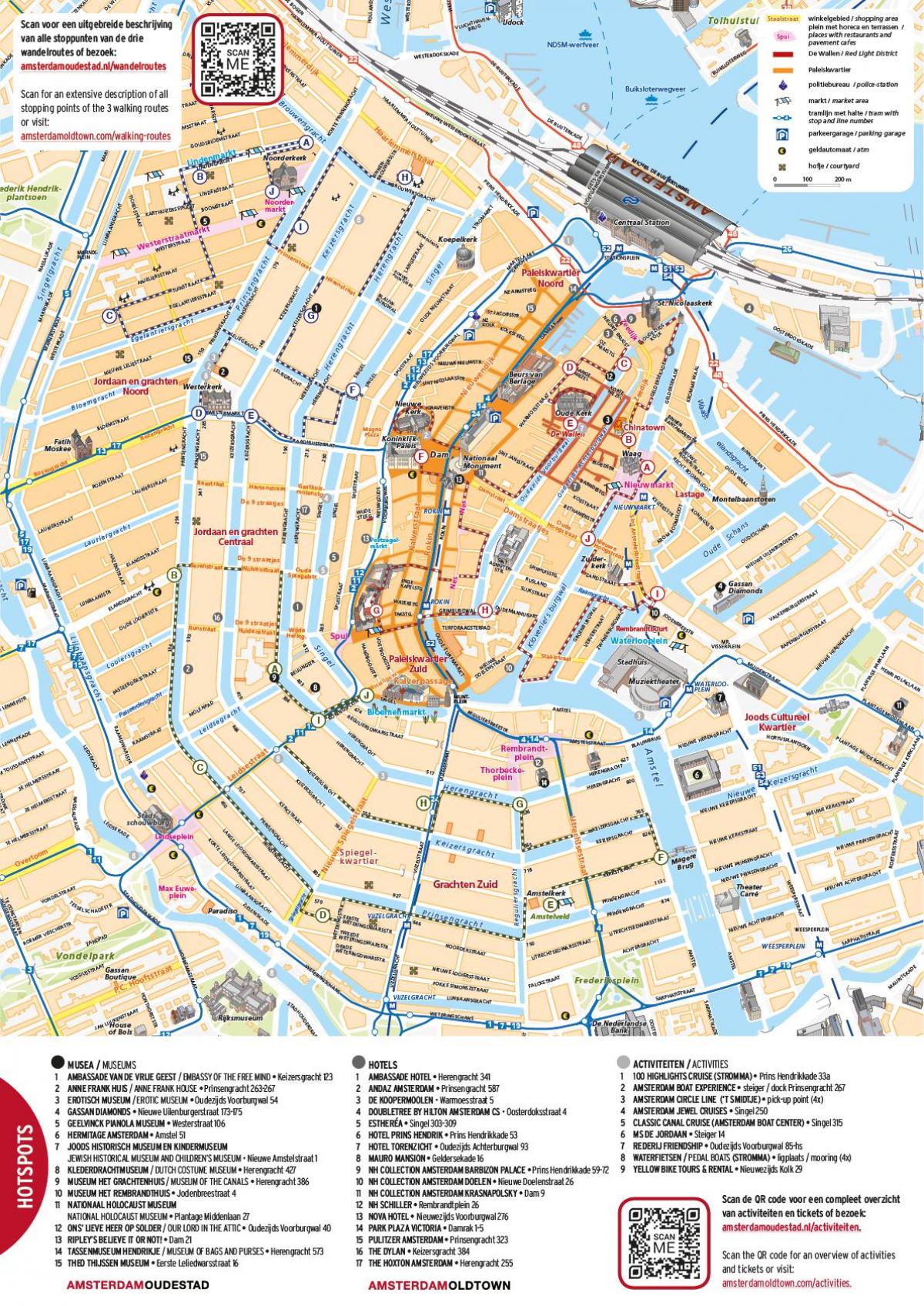 la carte de Amsterdam centrum