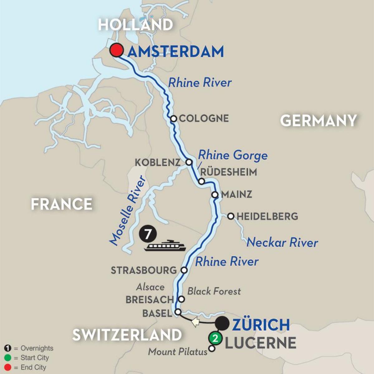 la carte de Amsterdam rivières
