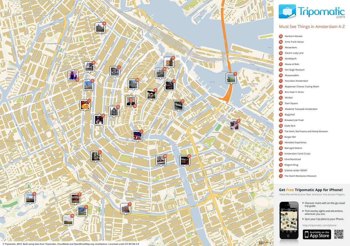Amsterdam principales attractions de la carte