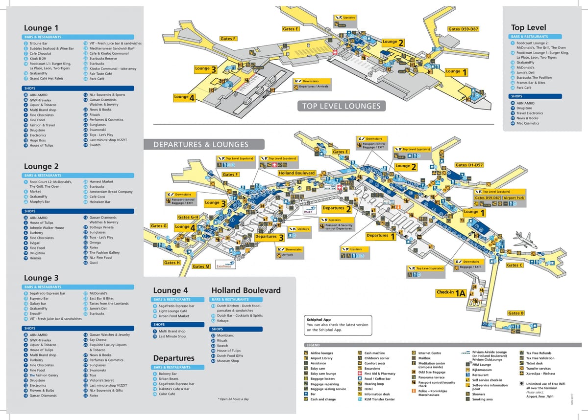 l'aéroport de schiphol transfert de la carte
