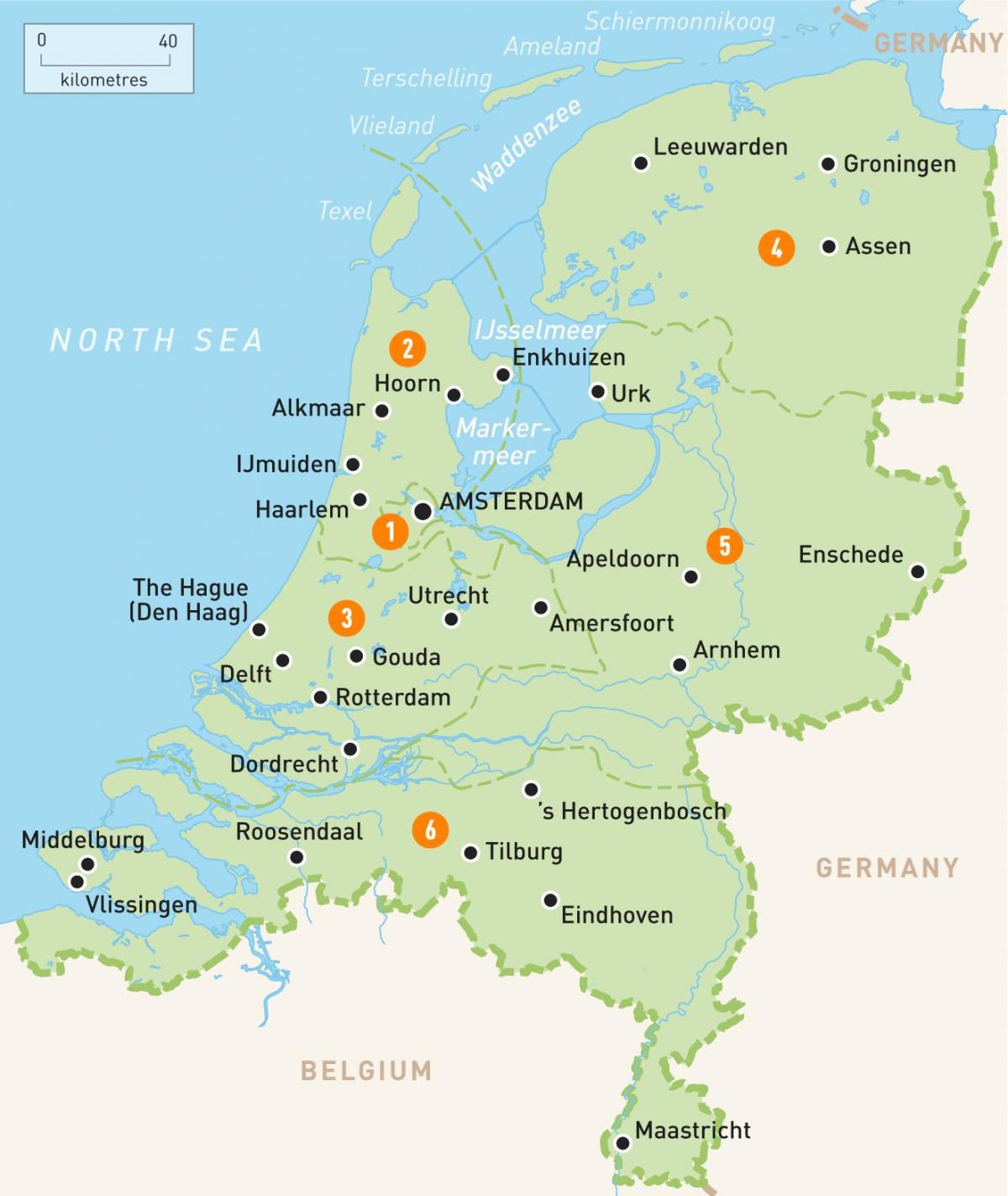 La Carte De Amsterdam, Pays Bas Zone 