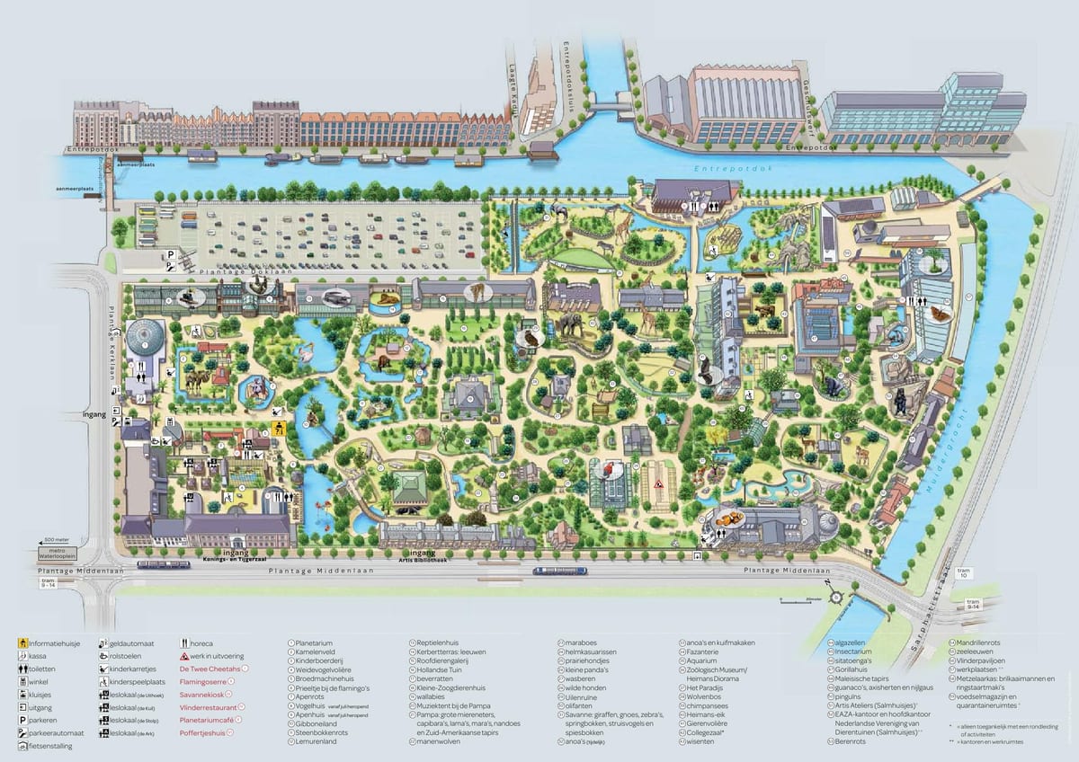 la carte de Amsterdam, zoo