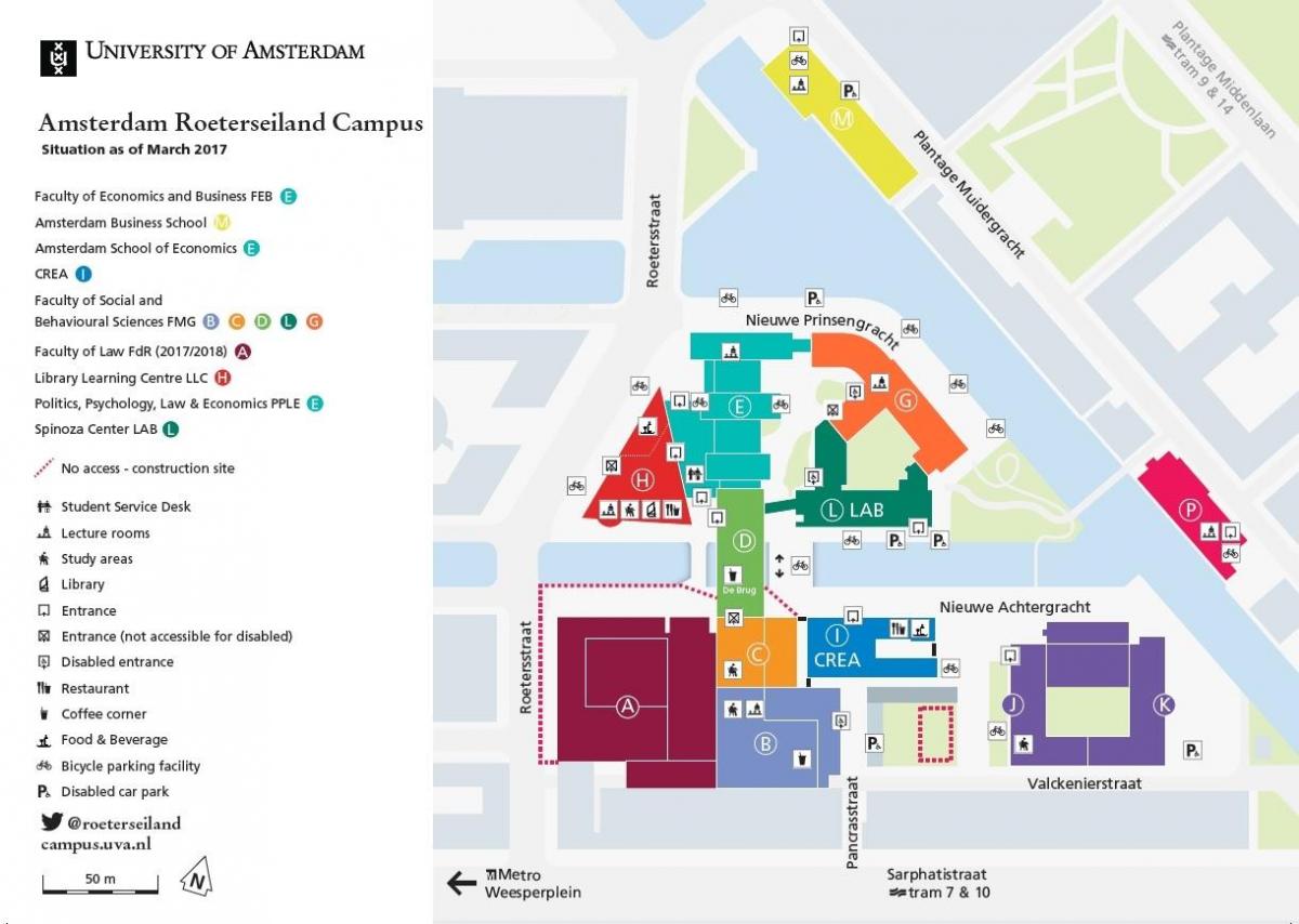 carte de l'université d'Amsterdam