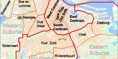 Carte de la banlieue d'Amsterdam