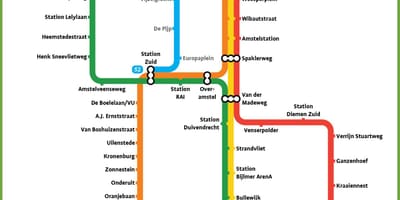 Carte de Amsterdam métro