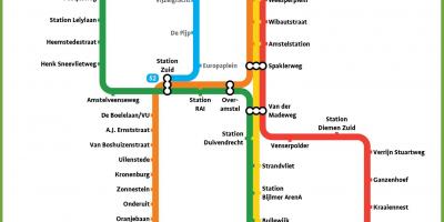 Carte de Amsterdam métro