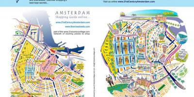 Amsterdam, la rue commerçante la carte