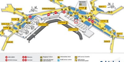 L'aéroport de Schiphol carte klm