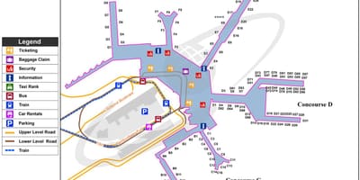 L'aéroport international d'Amsterdam carte