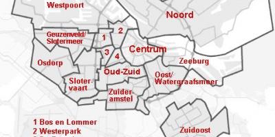 Quartiers de carte d'Amsterdam