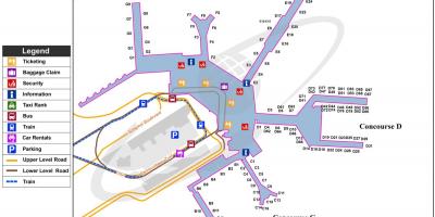 Carte de l'aéroport de schiphol portes